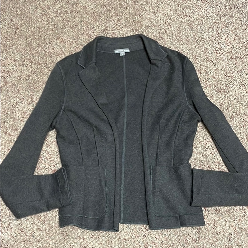 James perse Gray knit Open Front Blazer